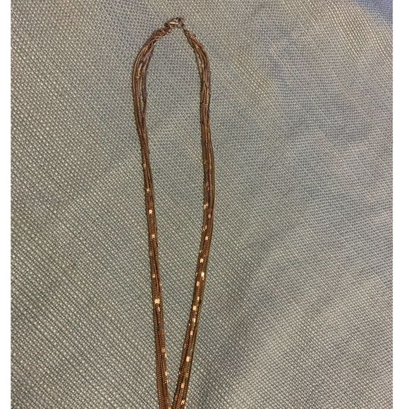 Long Gold Toned Knotted Necklace 21" Long - Picture 6 of 7